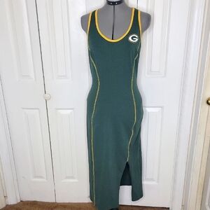 Green Bay Packers WEAR By Erin Andrews Racerback Tank Midi Dress Large